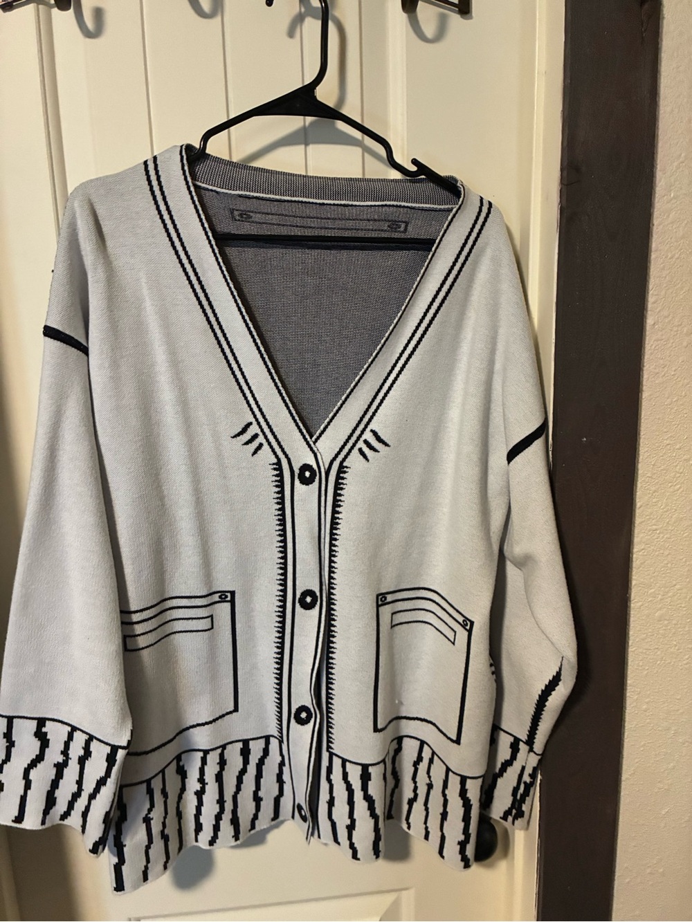 Black and White 2D Pop Art Cardigan